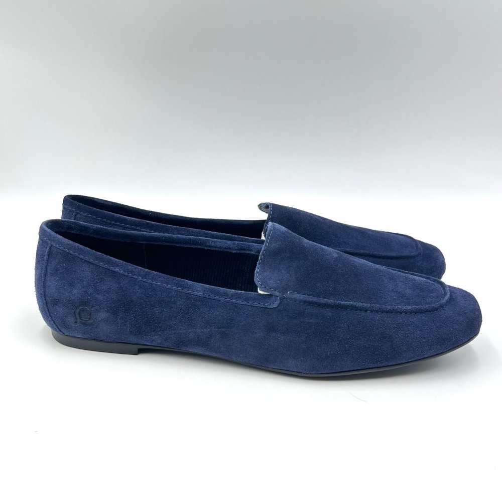 Born Womens Size‎ 9.5 9.5M Petil Navy Blue Suede Leather Loafers Flats Shoes